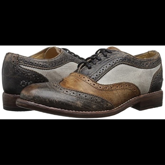 Bed Stu Shoes - Bed Stu Lita Tricolor distressed leather lace-up loafers, 8